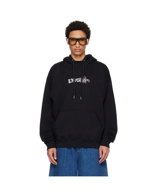 Off-White c/o Virgil Abloh Black Heraldic Threshold Arrow Skate Hoodie for men