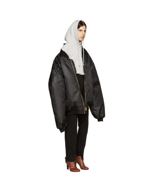 Vetements Oversized Bomber Jacket in Black Lyst