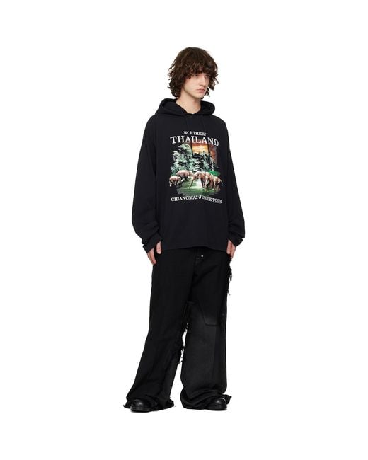 Vetements Black 'Thailand' Tourist Light Hoodie for men