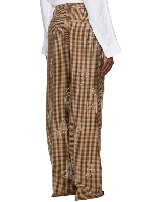 Dries Van Noten Natural Tan Porter Emb Trousers