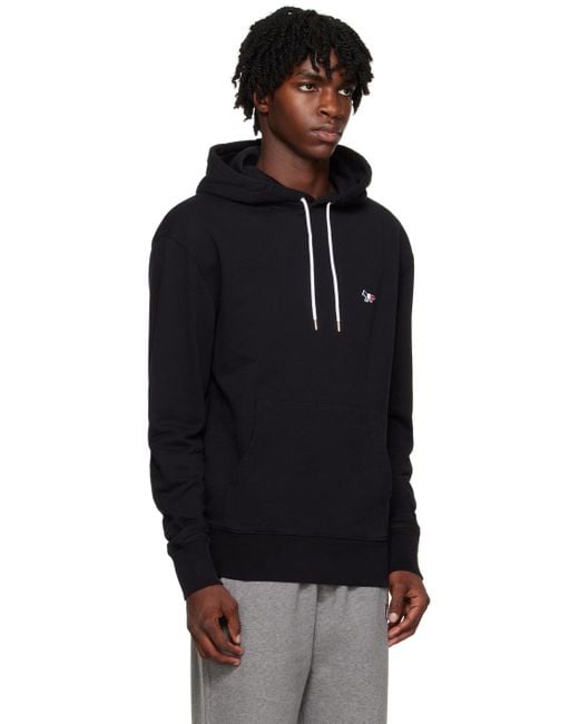 Maison Kitsuné Black Tricolor Fox Hoodie for men