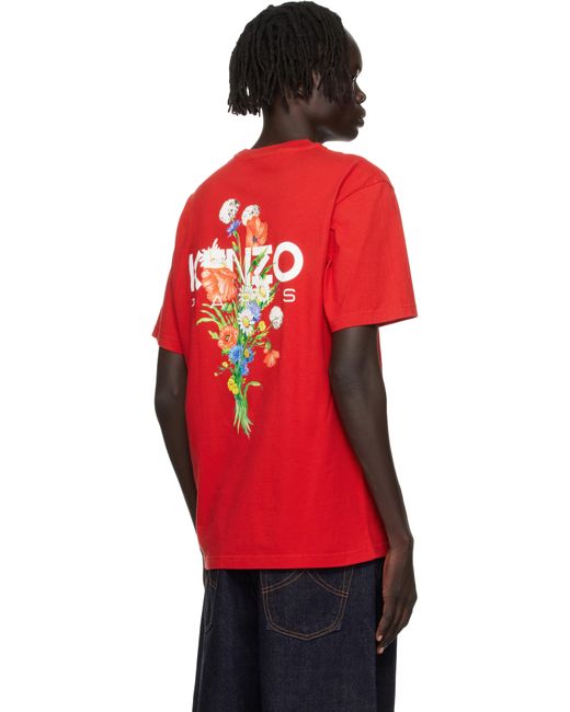 KENZO Red Paris Archive Bouquet' T-Shirt for men