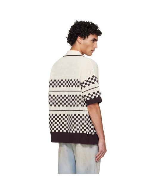 Amiri Black Off- & Checkered Mesh Shirt for men