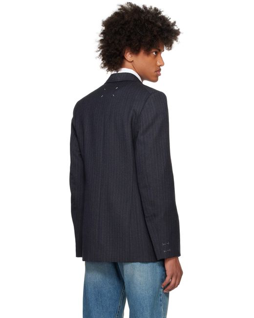 Maison Margiela Black Pinstripe Blazer for men