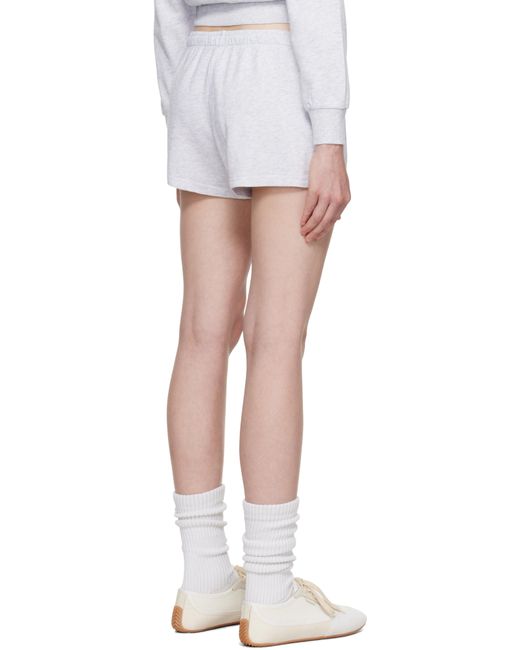 Skims White Lightweight Fleece Shorts