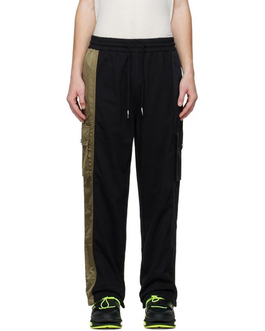 Feng Chen Wang Black Contrast Cargo Pants for men