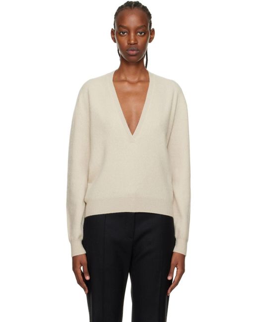 Frenckenberger Cashmere Ssense Exclusive Off- Deep V-neck Sweater in 6 ...