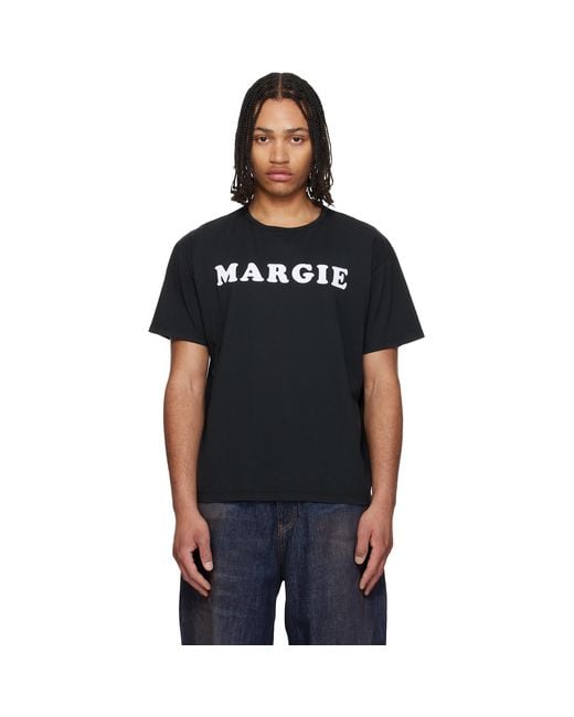 MM6 by Maison Margiela Black Vintage Jersey 'Margie' T-Shirt for men
