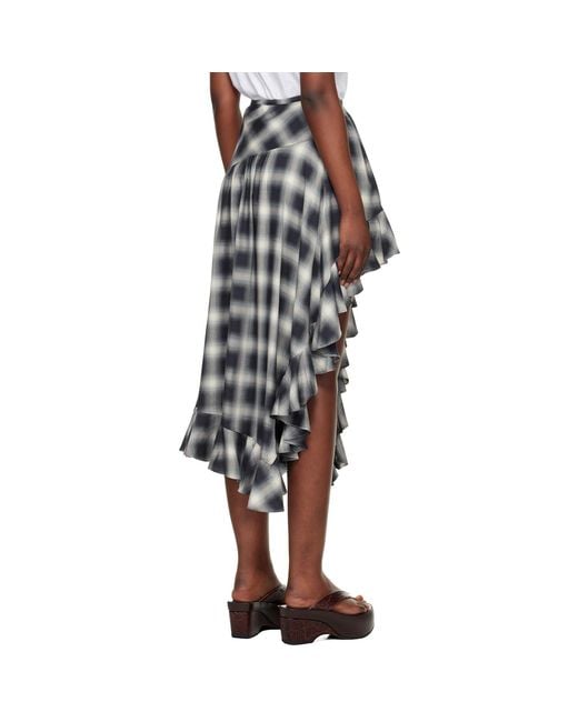 Collina Strada Black Lightweight Flannel Florist Midi Skirt