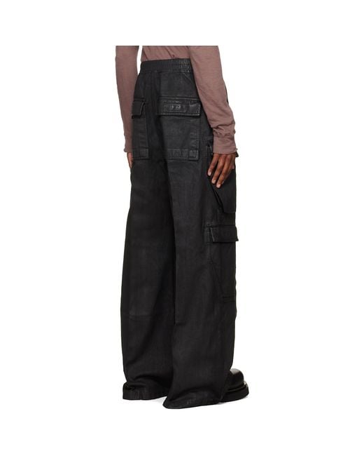 Rick Owens Black Tower Double Cargo Jumbo Belas Jeans for men