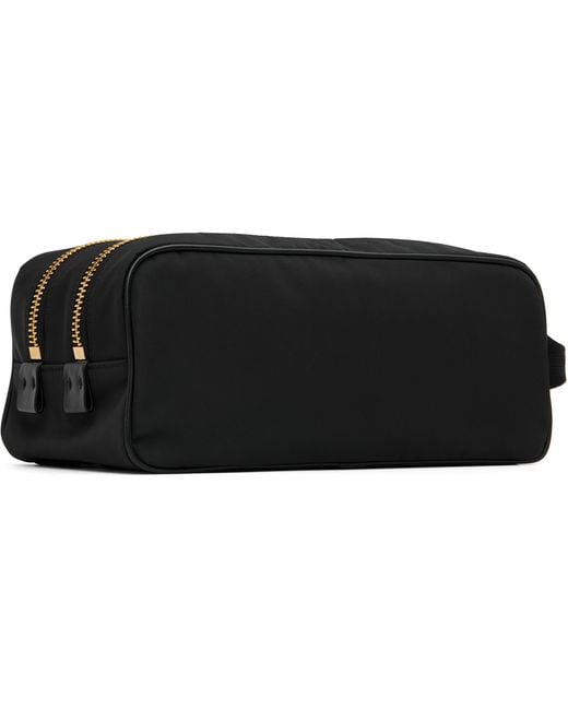 Tom Ford Black Canvas Double Zip Toiletry Bag for men
