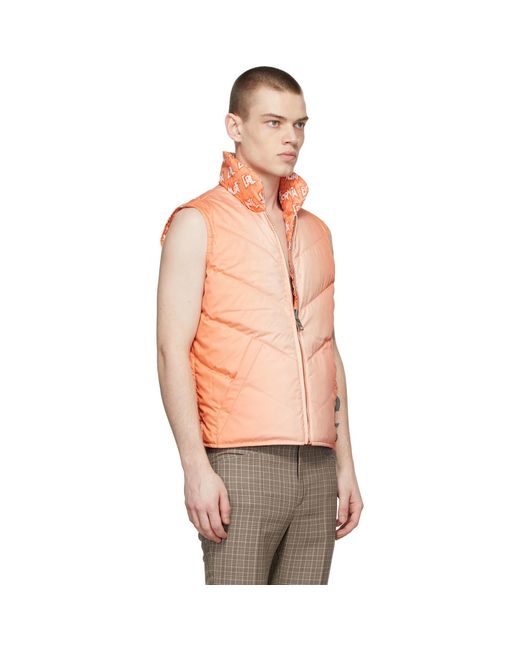 ERL Orange Polyester Down Vest for men