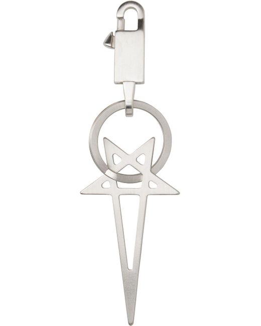 Rick Owens Silver Pentagram Keychain in Black for Men | Lyst