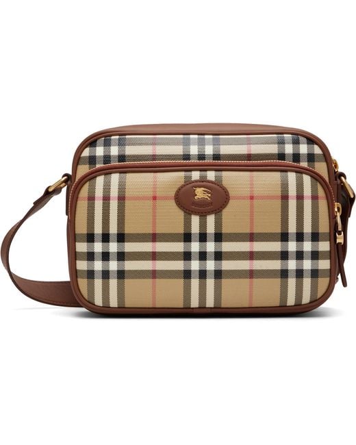 Burberry Brown Check Pocket Crossbody Bag for men