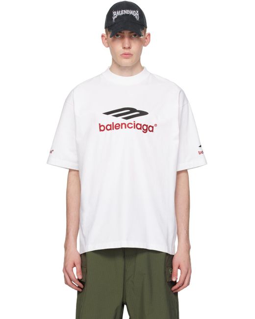 Balenciaga White 3b Sports Icon T-shirt for men