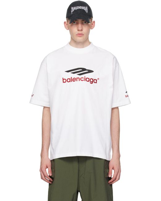 メンズ Balenciaga ホワイト 3b Sports Icon Tシャツ White