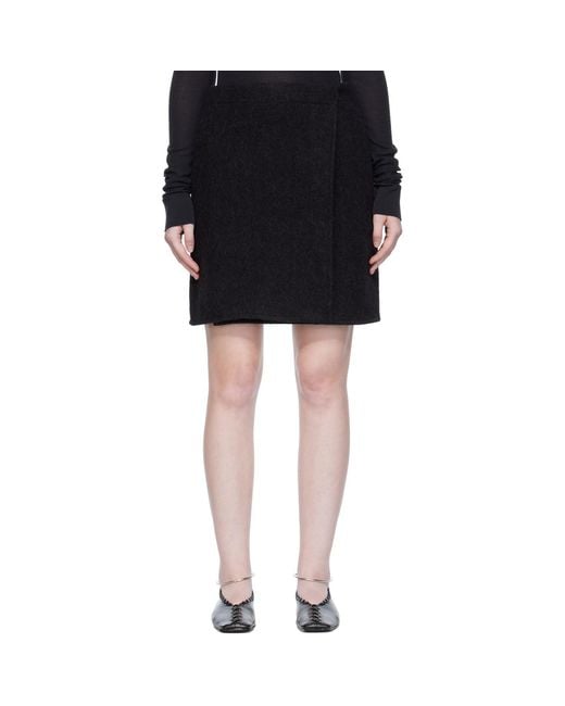 Lemaire Black Wrapover Miniskirt