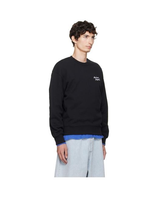 Maison Kitsuné Black Handwriting Comfort Sweatshirt for men