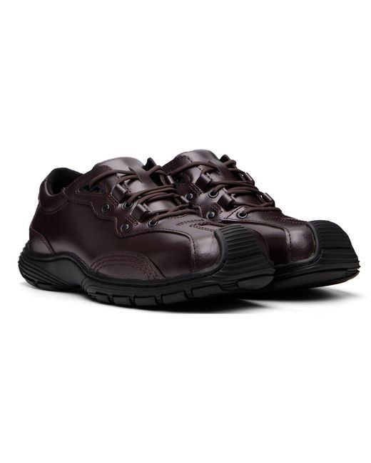 Dr. Martens Brown Burgundy Aurix Satin Finish Leather 5I Sneakers