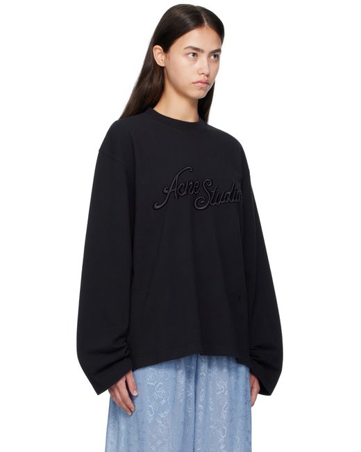 Acne Black Long Sleeve Logo T-Shirt