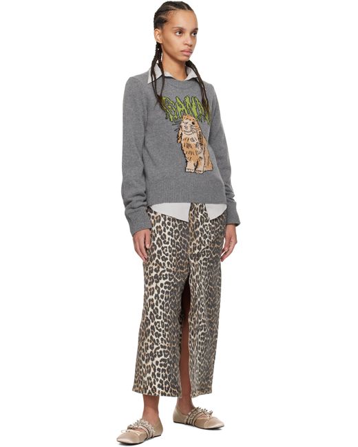 Ganni グレー Graphic Bunny セーター Black