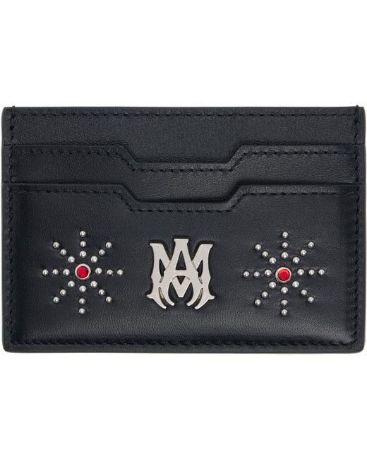Amiri Black 'Ma' Stud Card Holder for men