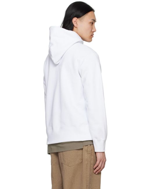 Sacai White Wtaps Edition Flock Print Hoodie for men