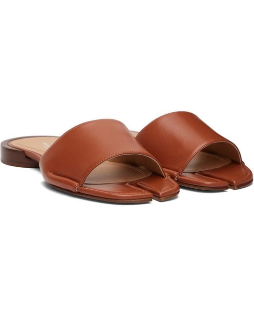 Maison Margiela Brown Tan Tabi Flat Mule Sandals
