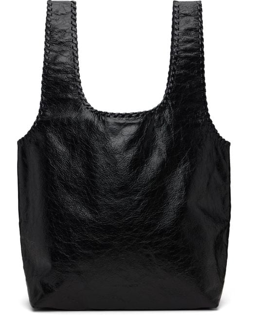 Dries Van Noten Black Large Leather Tote