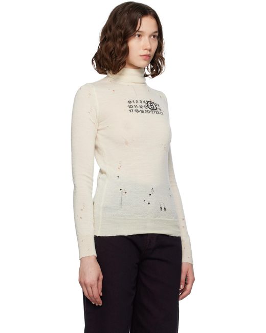 MM6 by Maison Margiela Black Off- Wool Turtleneck