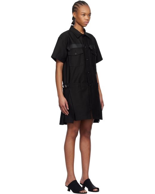 Robe Courte Noire En Coton À Doublure En Satin Édition Wtaps Sacai en coloris Black