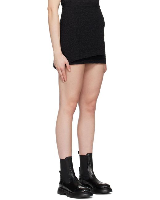 Ganni Black Wrap Miniskirt