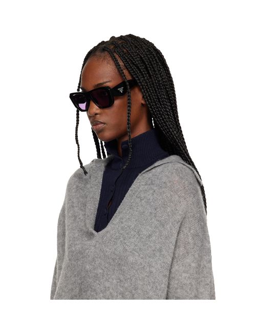 Prada Black Large Square Symbole Sunglasses