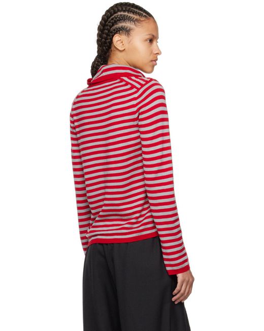Comme des Garçons Red Striped Sweater