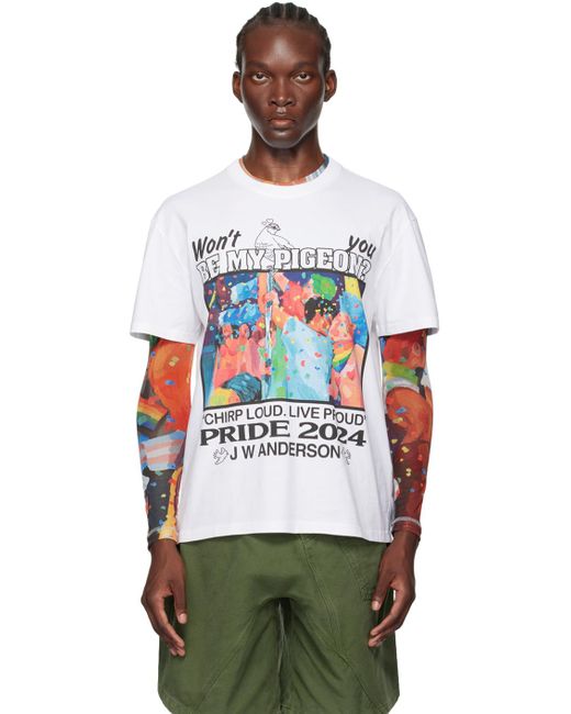 J.W. Anderson Multicolor 'Wont You Be My Pigeon? T-Shirt for men