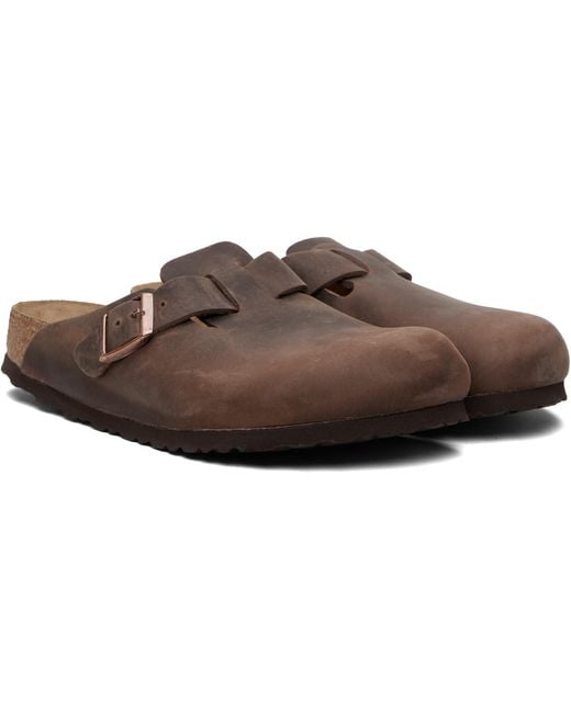 Birkenstock Black Regular Boston Soft Footbed Slip-On Loafers for men