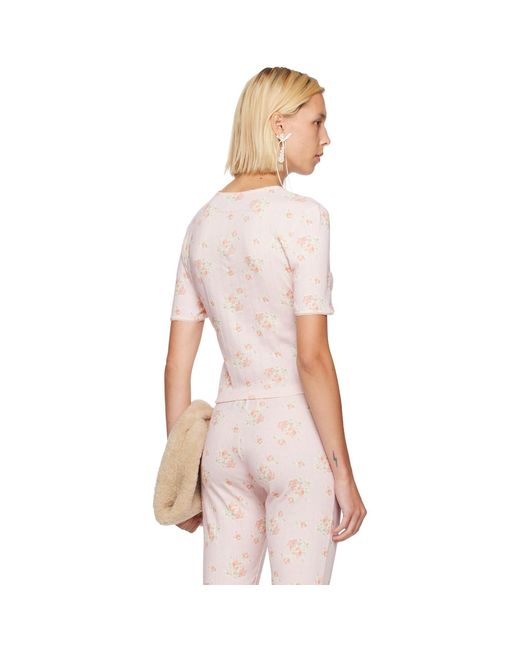 Simone Rocha White Cropped Pointelle T-Shirt