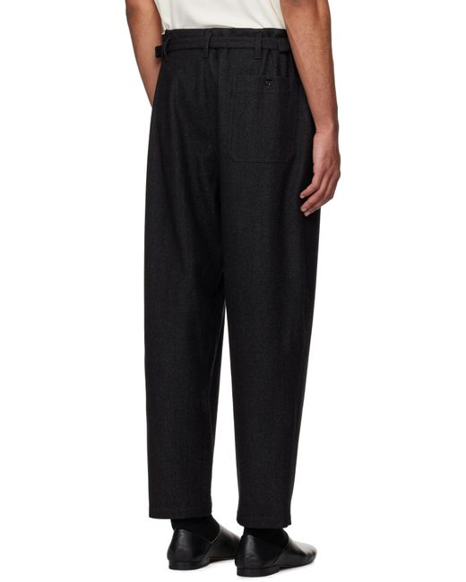 メンズ Lemaire グレー キャロットパンツ Black