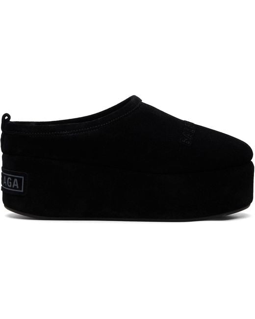 Balenciaga Black Alaska Soft Platform Loafers