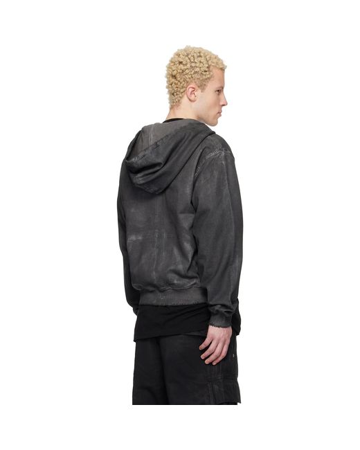 Det Blev Sent Waxed Garment-Dyed Zip Hoodie in Black for Men | Lyst UK