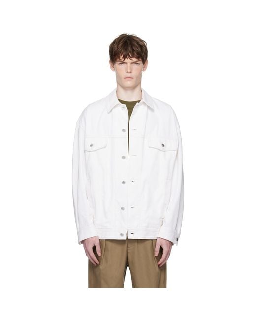 A.P.C. White Off- Elvis Denim Jacket for men