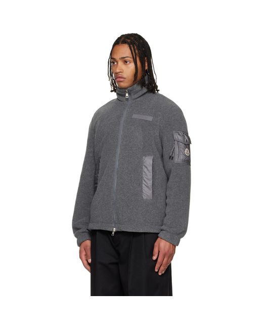 Moncler Gray Zip Up Jacket for men