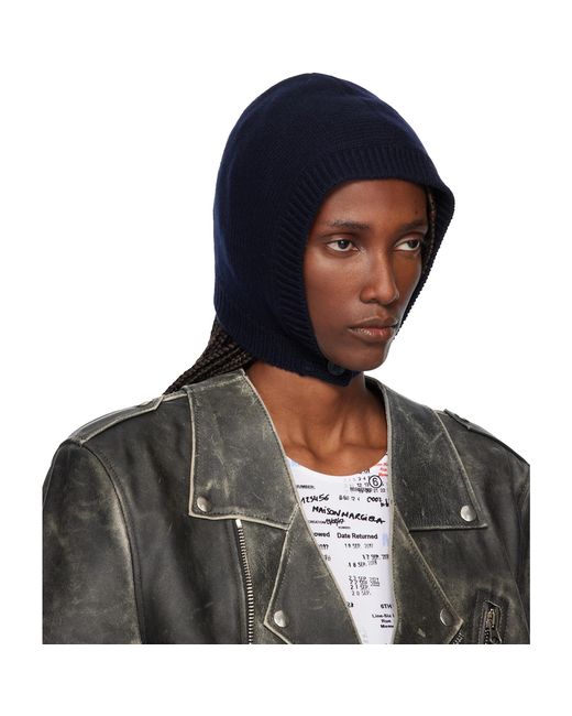 Maison Margiela Black Wool Knit Hood