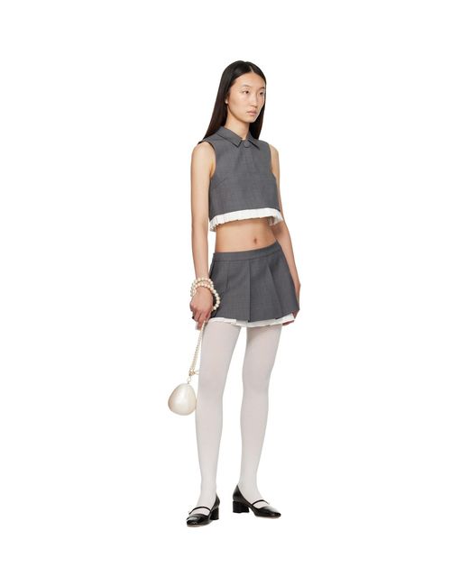 ShuShu/Tong Black Ruffled Pleat Miniskirt