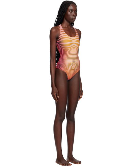 Jean Paul Gaultier Black Red & Orange 'the Body Morphing' Swimsuit