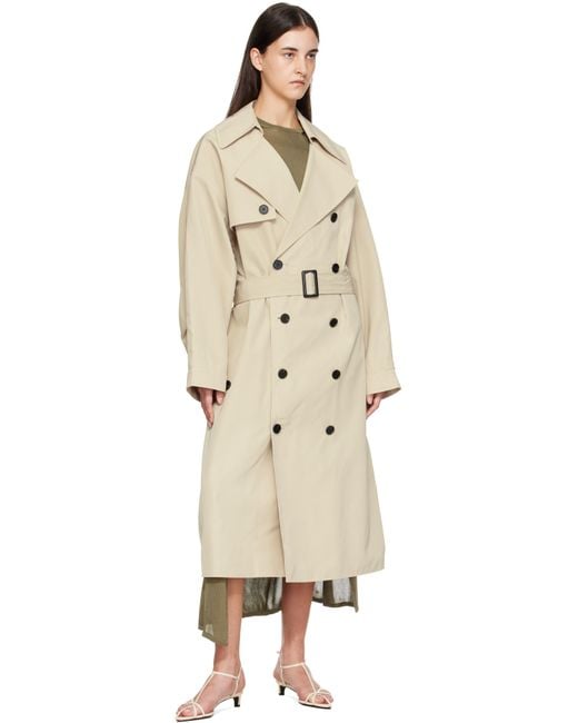 Frankie Shop Natural Mavis Oversized Trench Coat