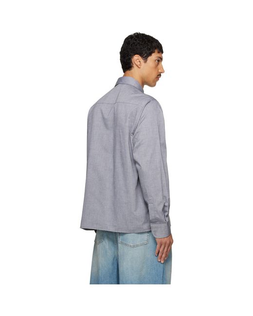 MM6 by Maison Margiela Blue Long-Sleeved Shirt for men