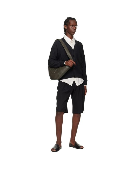 Lemaire Black Khaki Medium Croissant Bag for men