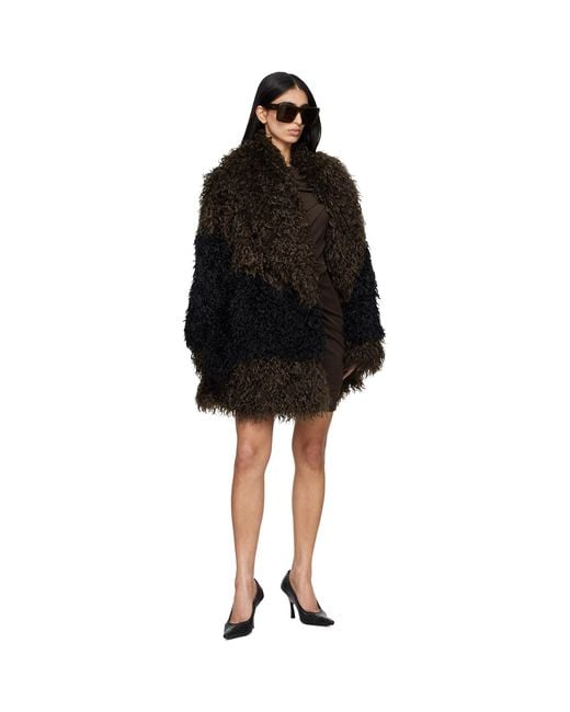 Entire studios Black Juno Faux-Fur Coat