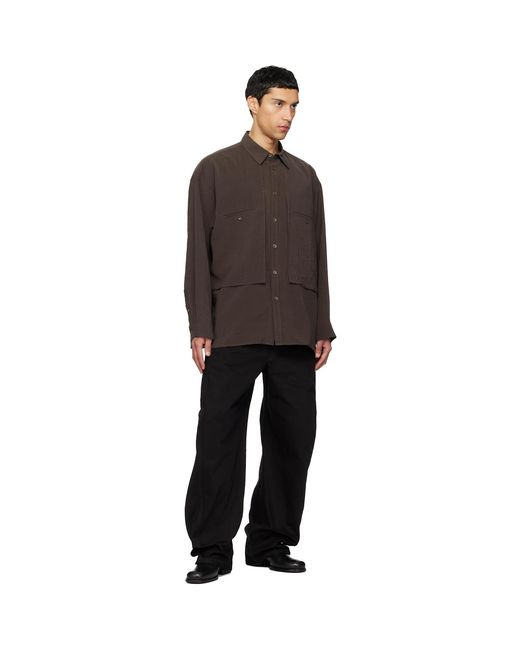 LE17SEPTEMBRE Black Oversized Cargo Pocket Shirt for men